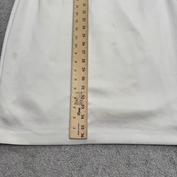 Tommy Hilfiger Ruffle Flutter Sleeve Sheath Pencil Dress Womens 12 White Classic - Picture 15 of 16